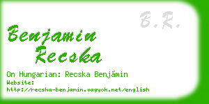 benjamin recska business card